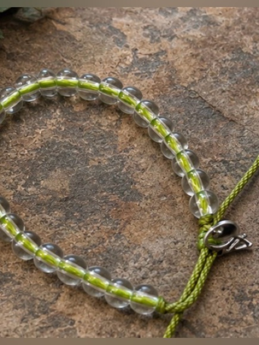 4 Ocean Green and Clear Beaded Bracelet